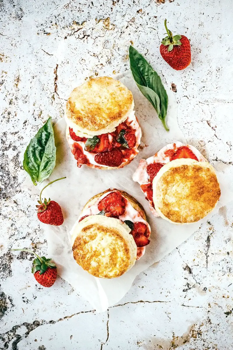 Strawberry lime basil shortcakes via The Artful Desperado