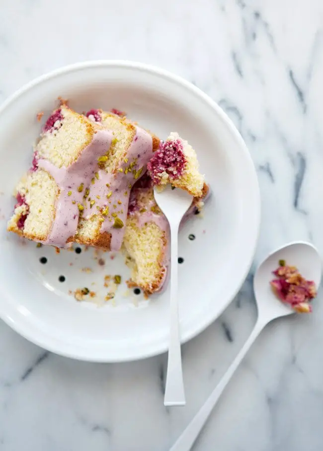 Raspberry, pomelo and corn cake from Cannelle et Vanille