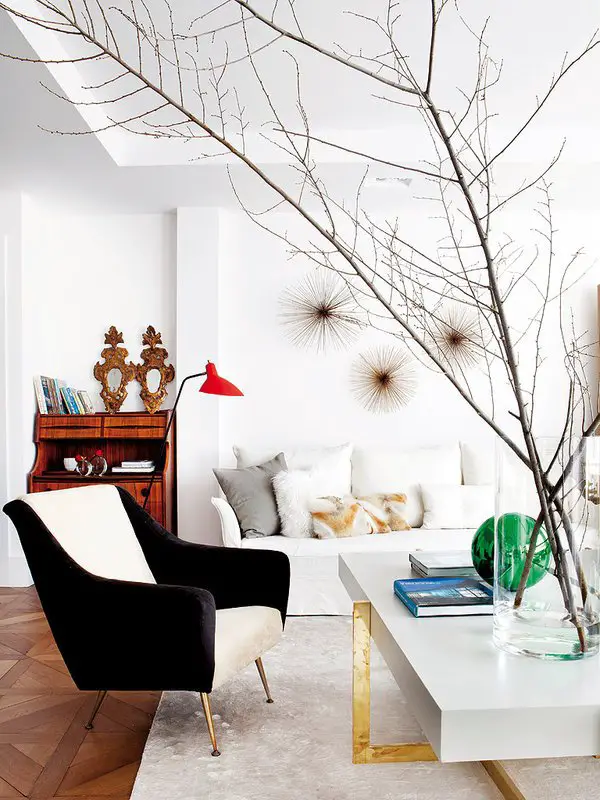A playful Spanish living room with bold pops of color.