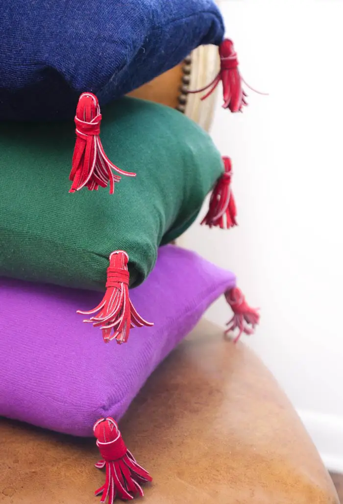 Turn your old cashmere sweaters into chic throw pillows on Thou Swell.