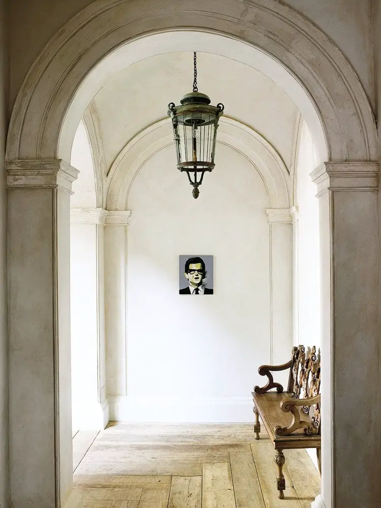 Hallway details in an elegant London home.