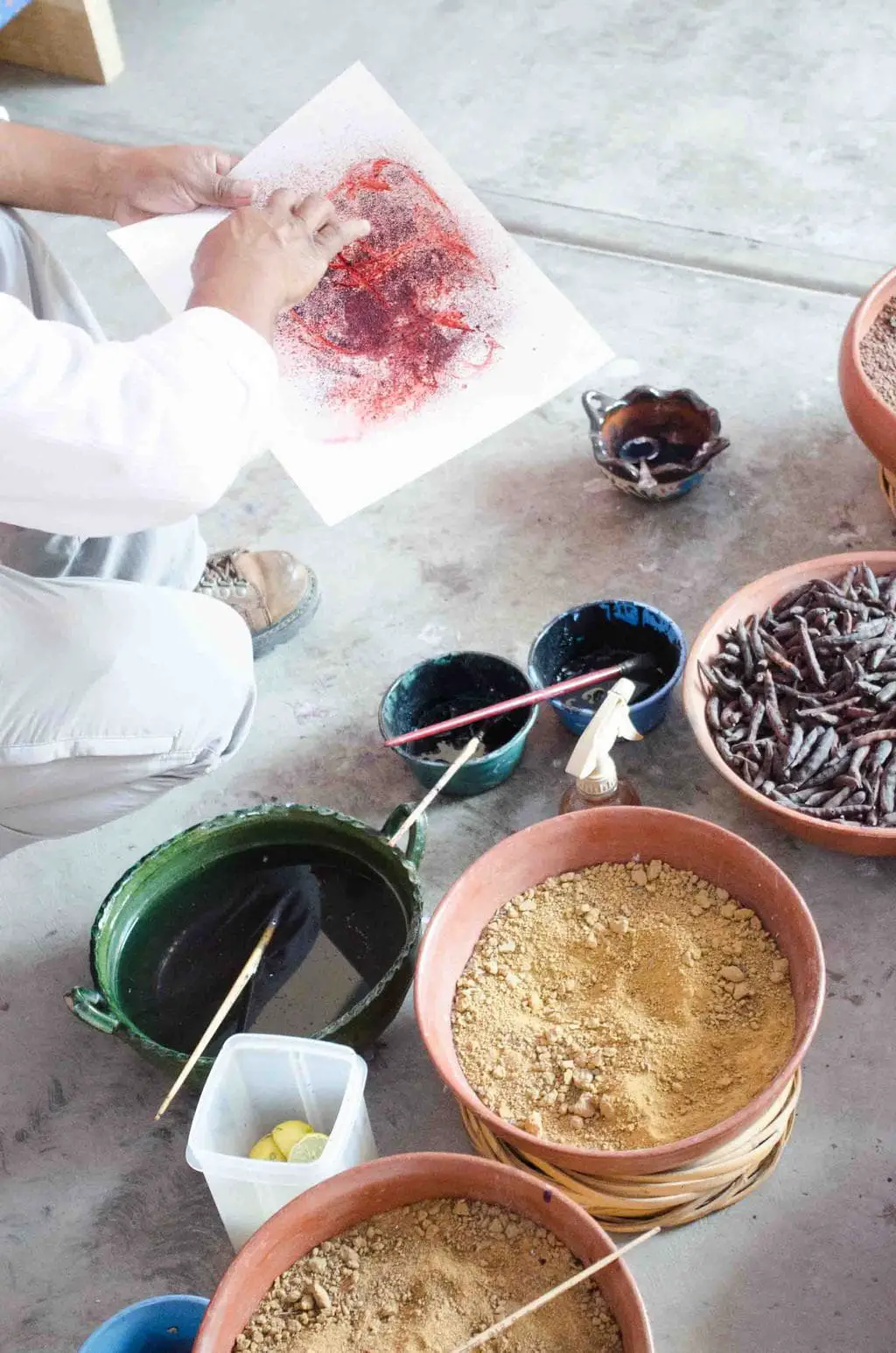 Natural plant dyes in Oaxaca, Mexico