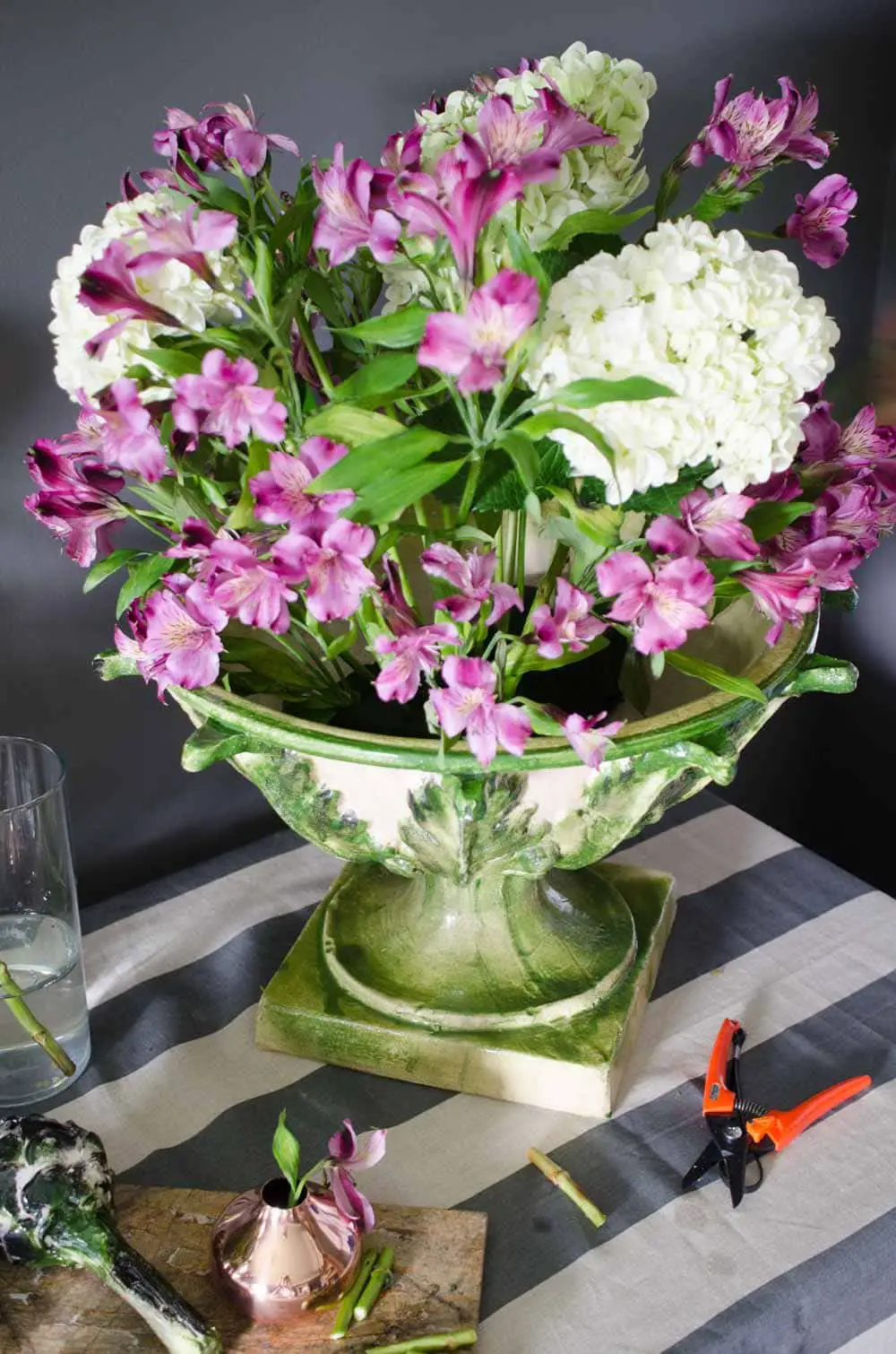 Create a fall floral centerpiece with Fortunata Inc. artichoke footed bowl