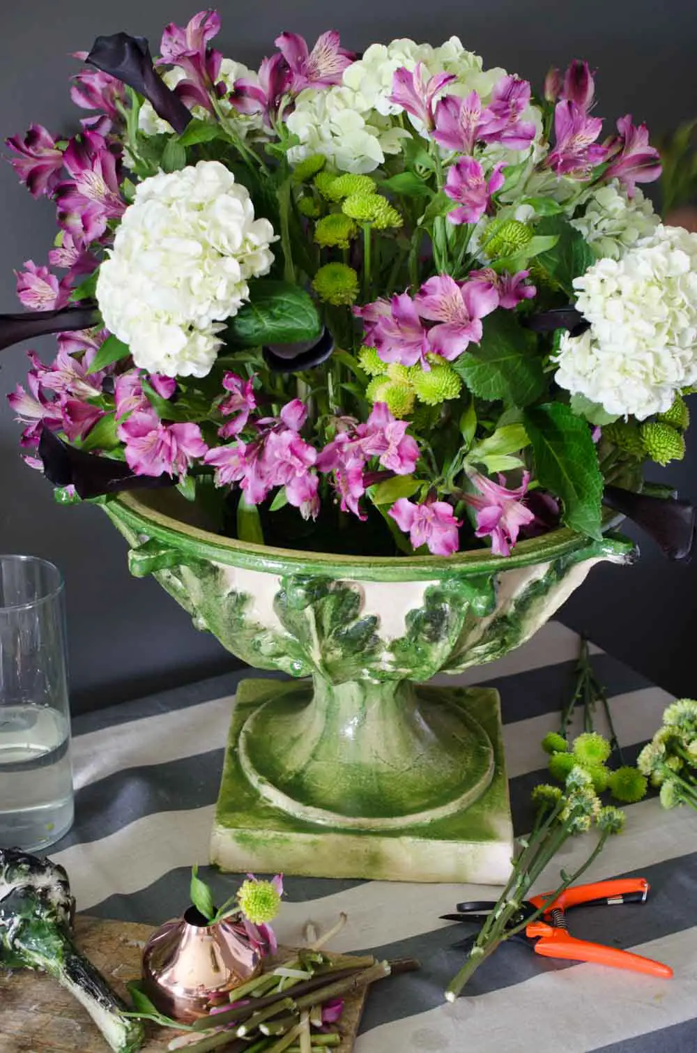 Create a fall floral centerpiece with Fortunata Inc. artichoke footed bowl