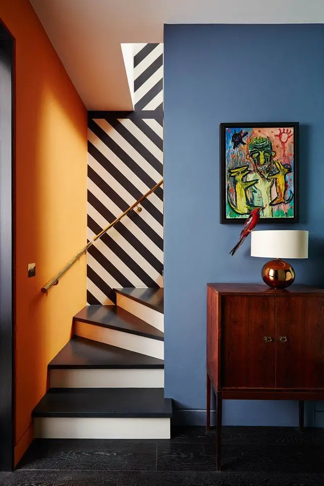 A modern London townhouse transformed with pattern on @thouswellblog
