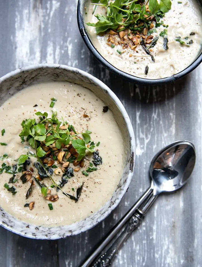 Cauliflower hazelnut soup on @thouswellblog via What's Cooking Good Looking