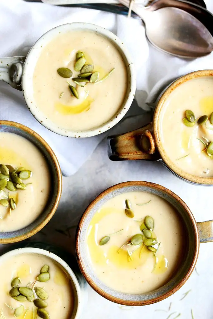 Garlic parsnip white bean soup on @thouswellblog via Yummy Beet