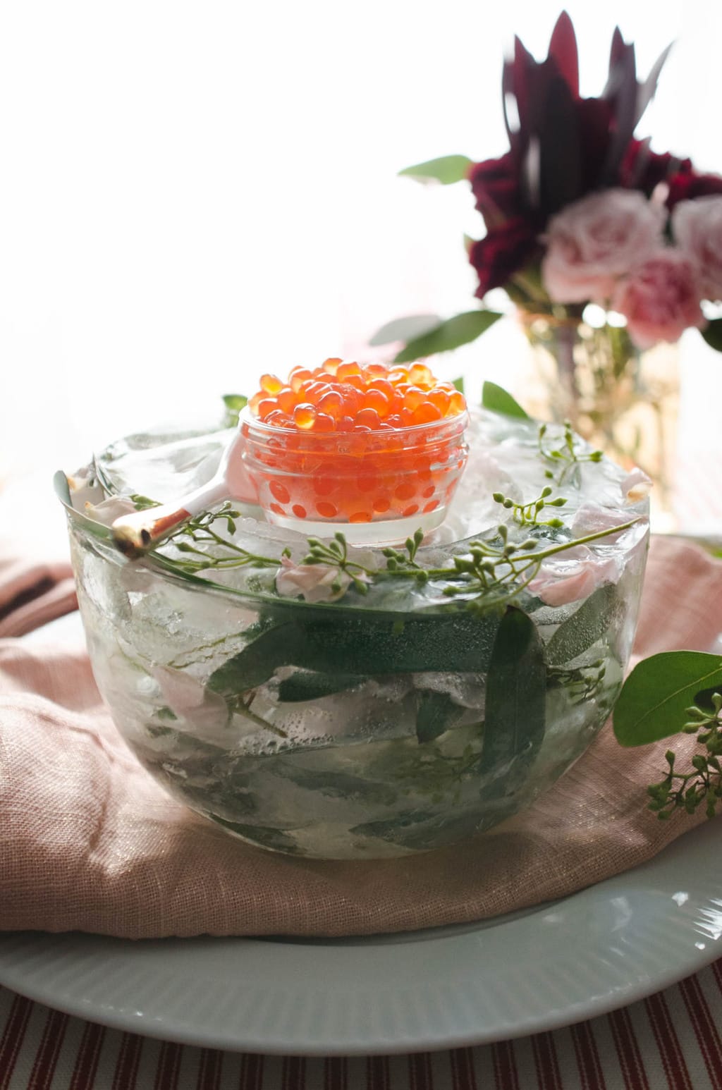 How to make a floral ice bowl via @thouswellblog