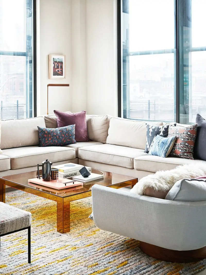 Comfortable family living room in a Brooklyn loft via @thouswellblog