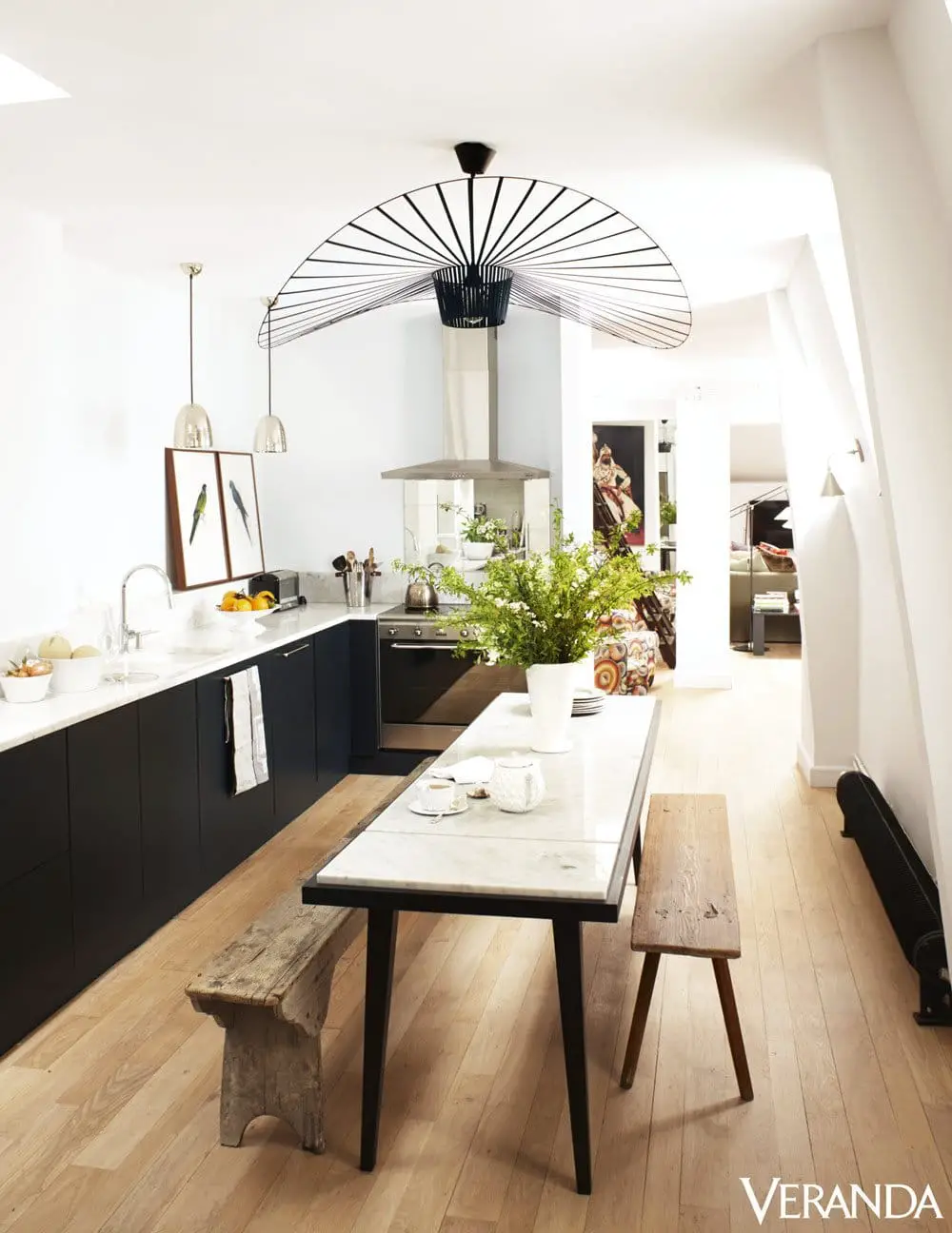 Pierre Frey's modern dine-in kitchen on @thouswellblog