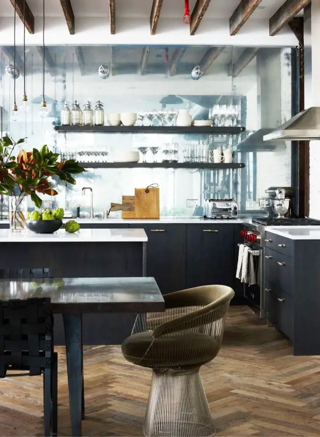 Modern kitchen in a masculine Soho loft via @thouswellblog