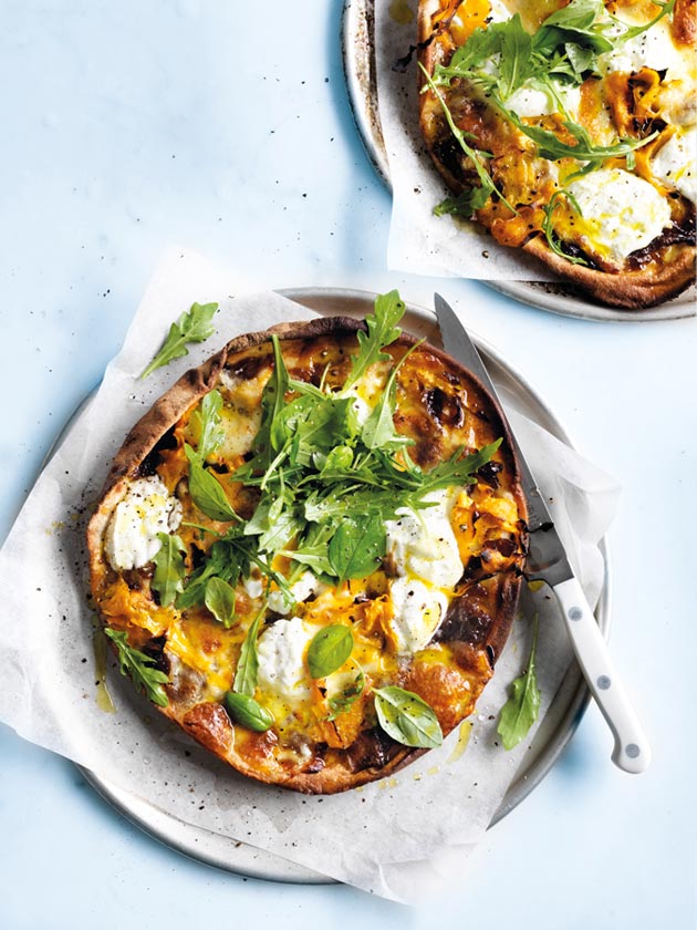 Pumpkin and mozzarella pizza via Donna Hay on Thou Swell