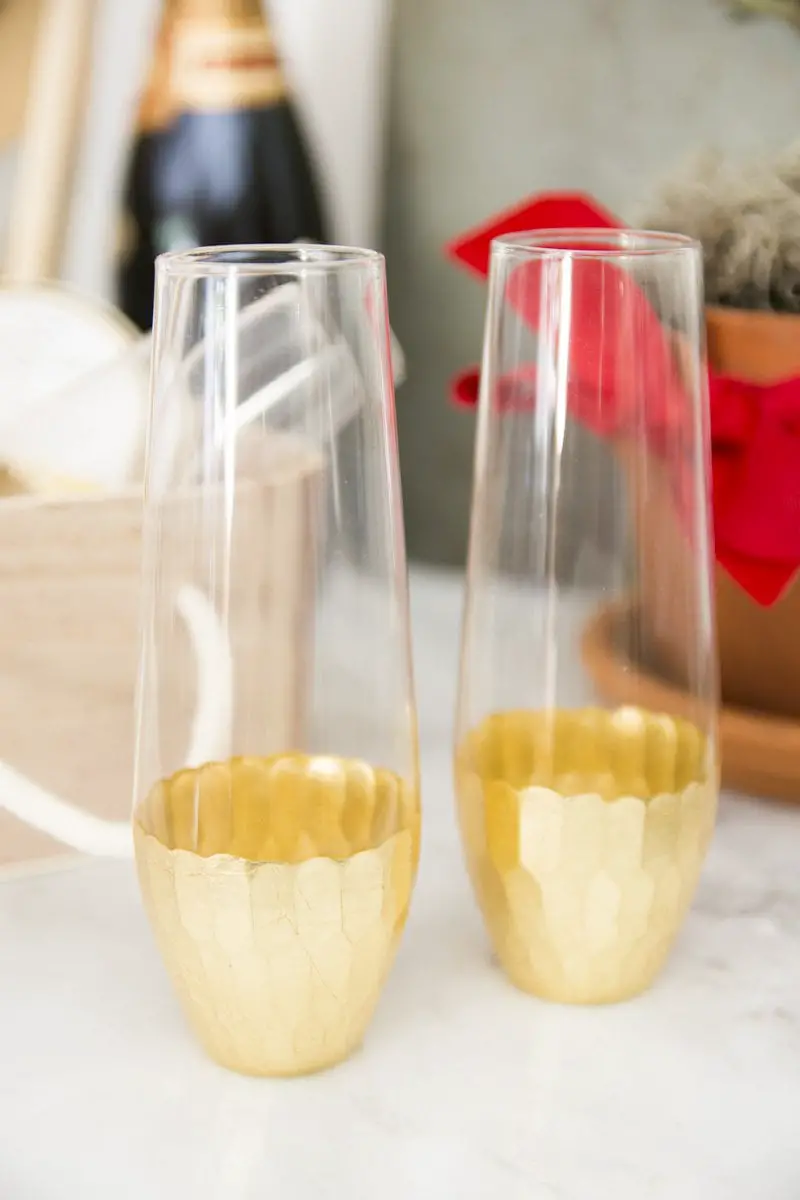 Gold stemless champagne flutes from World Market on Thou Swell