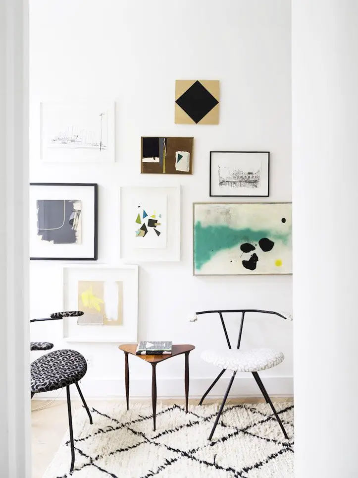 Modern gallery wall with the best art prints to shop online on Thou Swell @thouswellblog