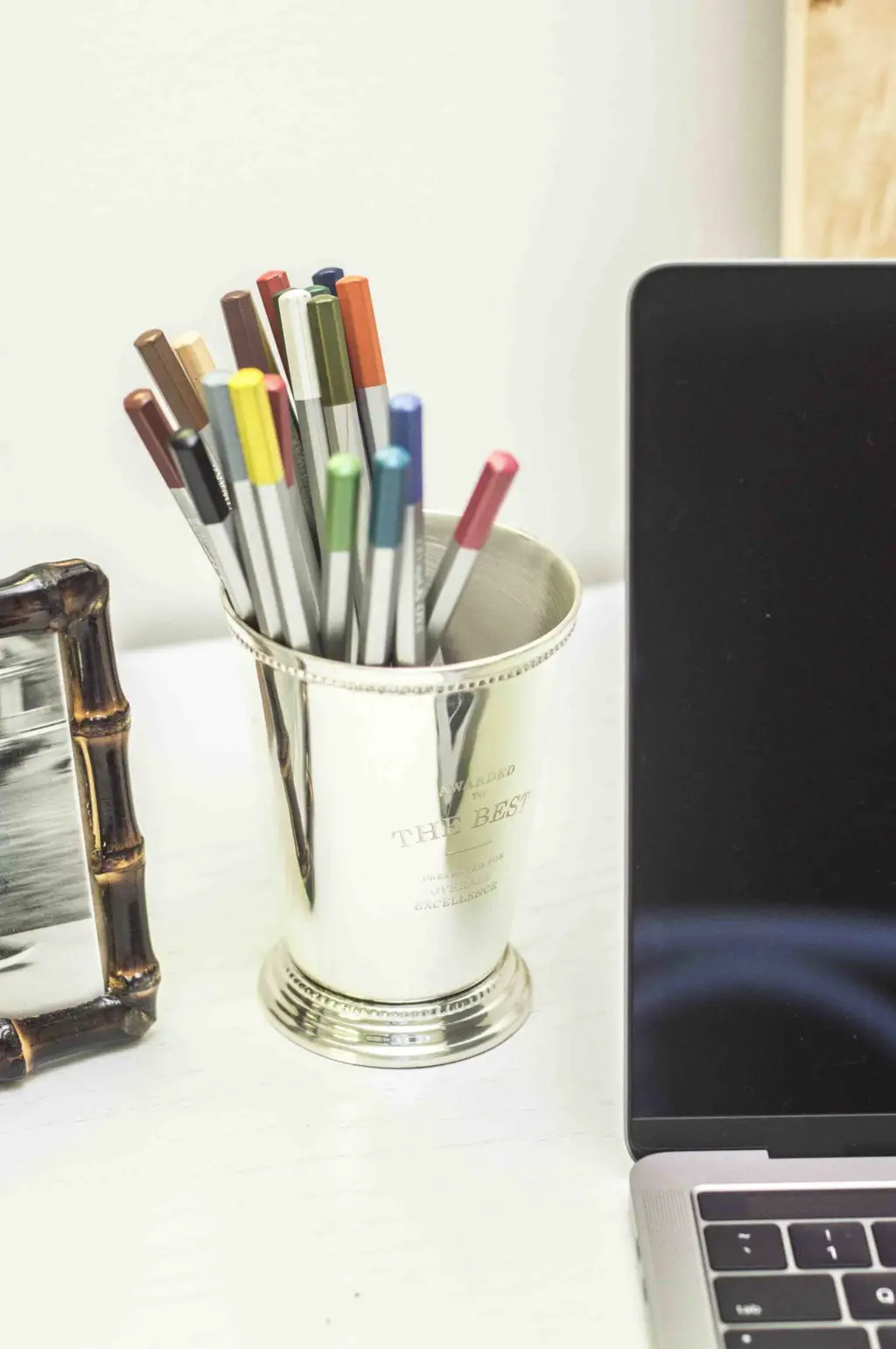 Silver cup pencil holder from Waiting on Martha via Thou Swell @thouswellblog
