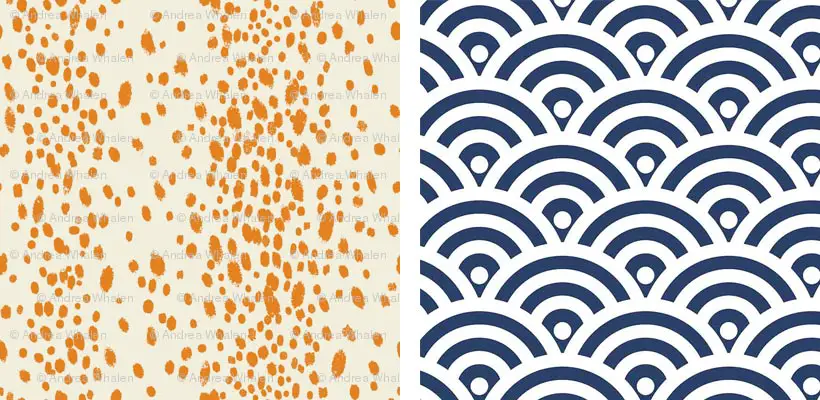 Orange leopard and blue concentric circle removable wallpaper on Thou Swell @thouswellblog