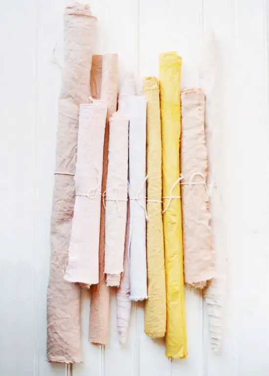 Pink and yellow naturally-dyed fabric DIY on Thou Swell @thouswellblog