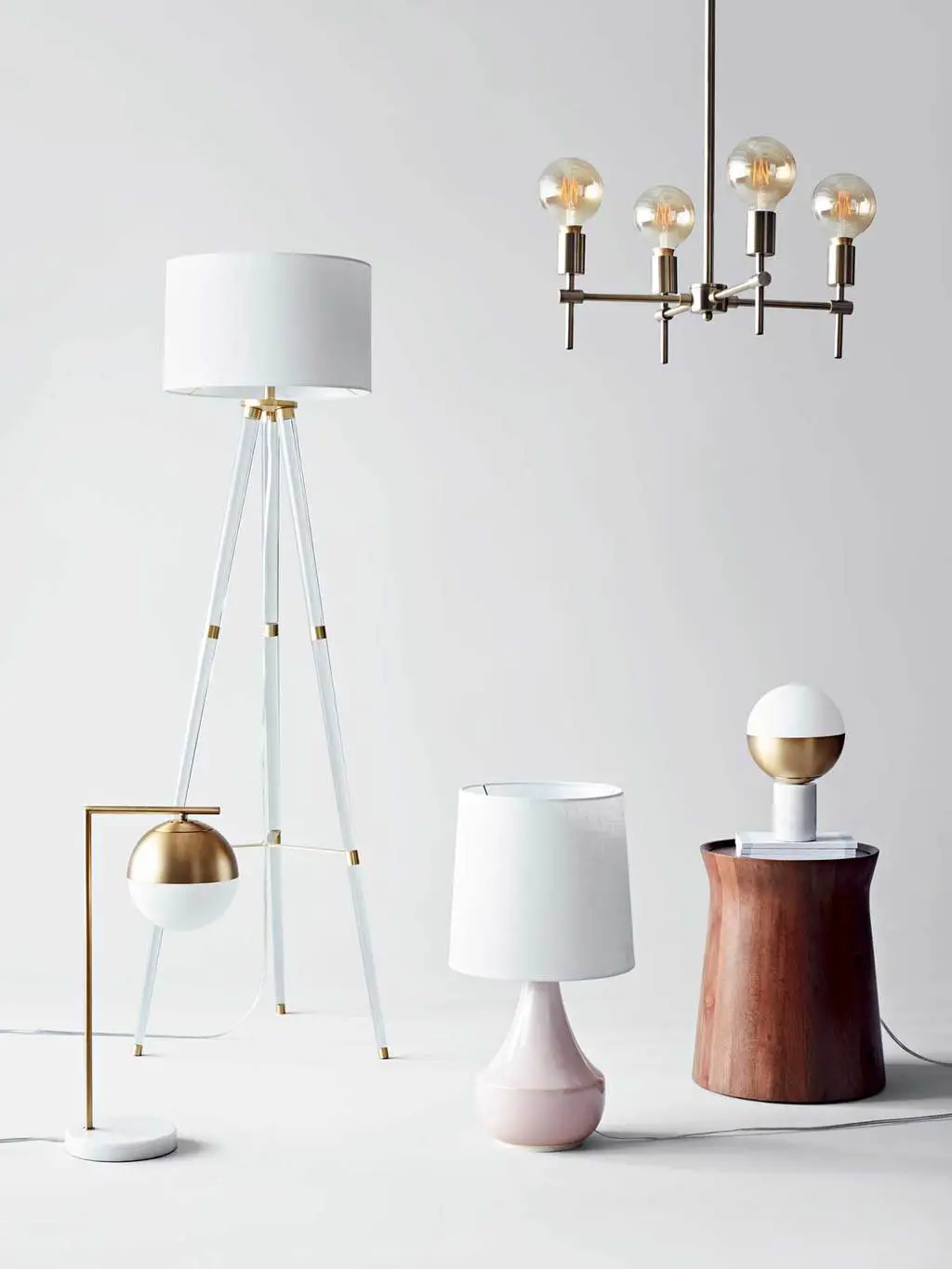 Modern lighting with lucite and brass from Project 62 on Thou Swell @thouswellblog