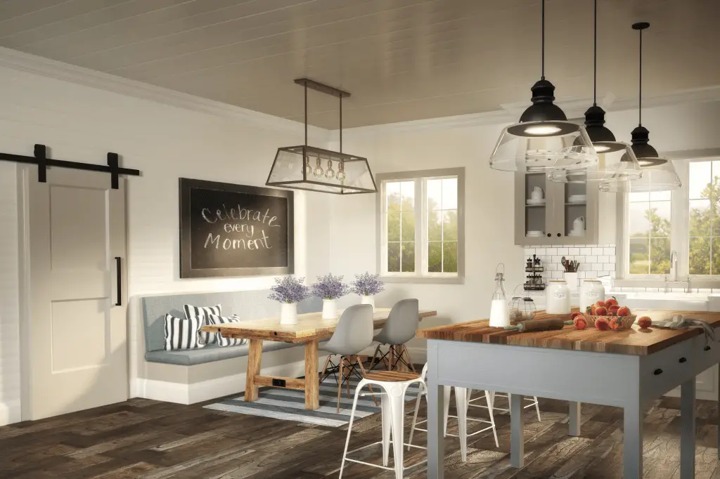 Modern farmhouse kitchen featuring Metrie Option {M} interior moulding and door collection on Thou Swell @thouswellblog