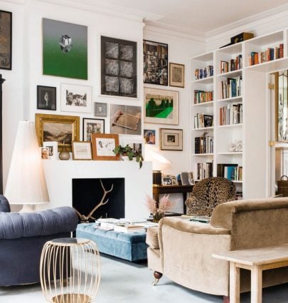 INSIDE A MODERN LONDON ENCLAVE 7 Cozy living room with lots of art and gallery walls in a modern London townhouse on Thou Swell @thouswellblog
