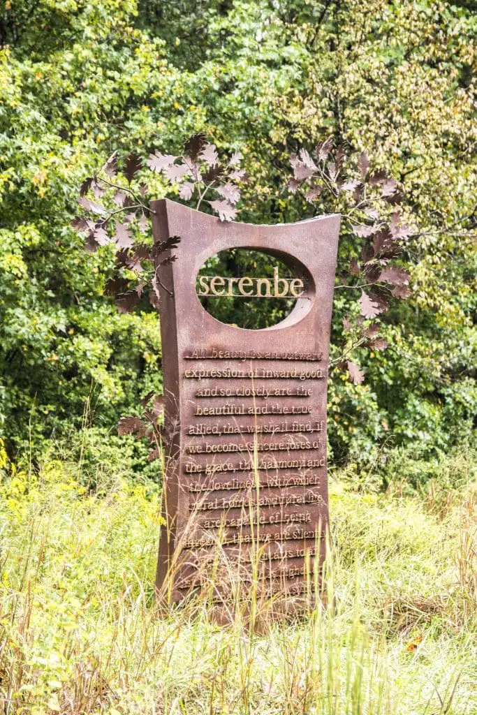 Metalwork sign for sustainable community Serenbe, Georgia on Thou Swell @thouswellblog