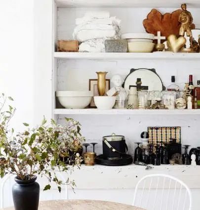 Minimal dining room with shelf styling on Thou Swell @thouswellblog