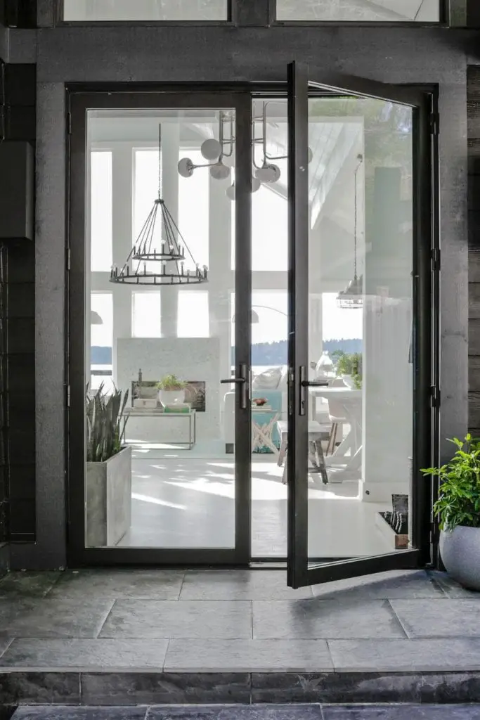 HGTV Dream Home 2018 modern glass double front door on Thou Swell @thouswellblog