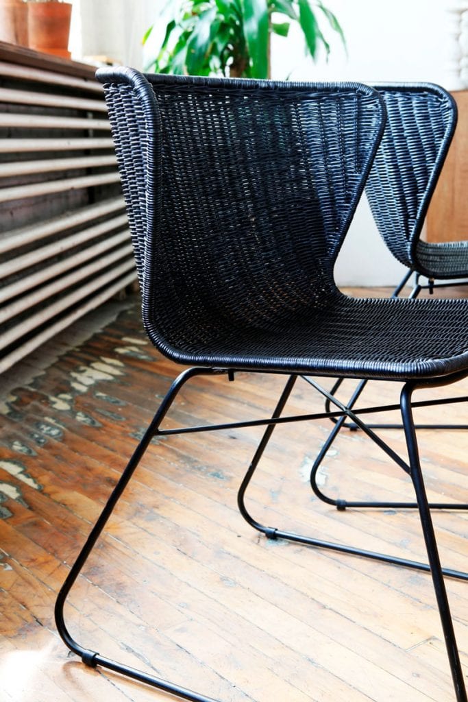 Ebba black wicker modern wingback dining chair from Furniture Maison on Thou Swell @thouswellblog