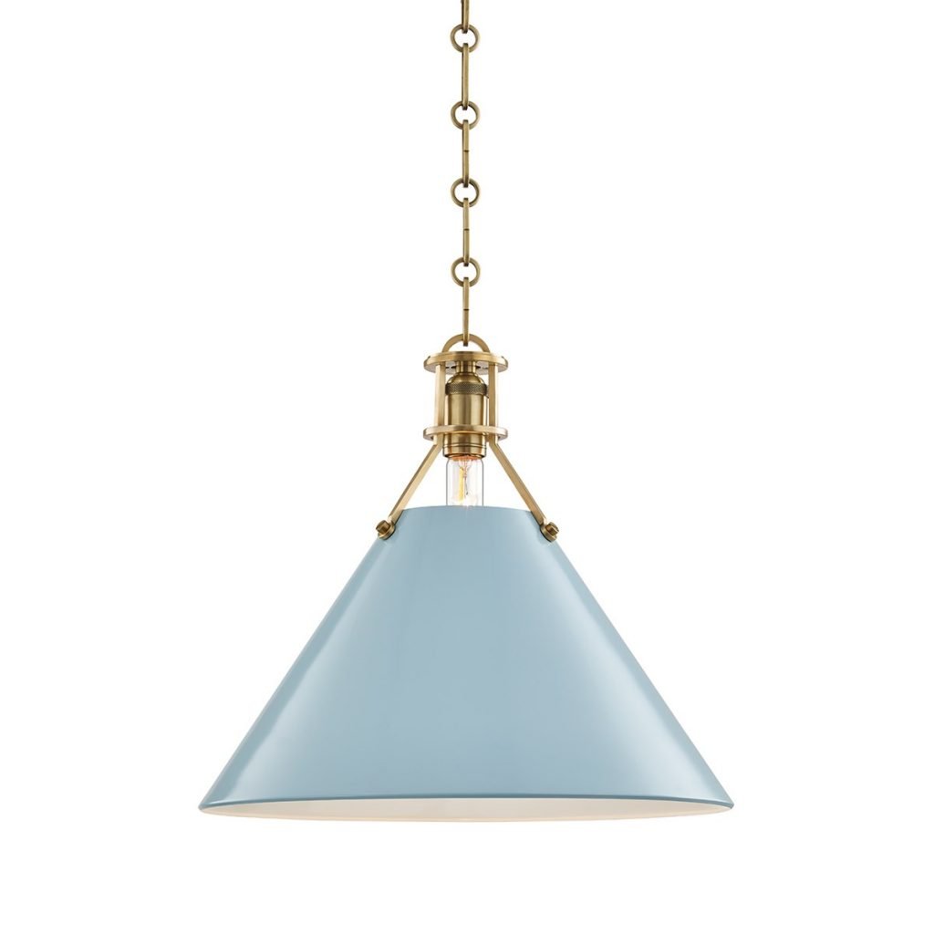 Mark D. Sikes for Hudson Valley Lighting blue pendant on Thou Swell @thouswellblog