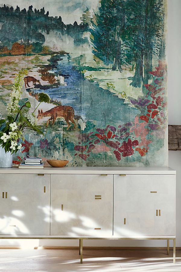 My favorite wall murals and tapestries with floral patterns and landscapes on Thou Swell @thouswellblog