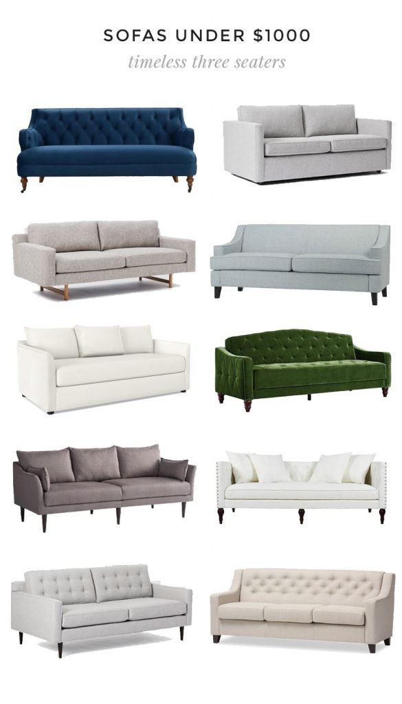 Sofas under $1000, living room sofa roundup, neutral sofa, traditional sofa, velvet sofa on Thou Swell #sofa #sofas #sofaroundup #livingroom #livingroomsofa #livingroomdesign #roundup #interiordesign #homedecor #furniture