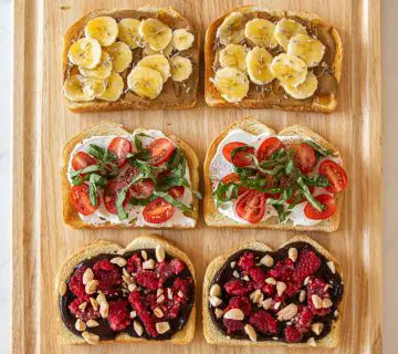 Three toast recipes with the Revolution Cooking R180 High-Speed Smart Toaster: almond butter toast, labne toast, and chocolate toast recipes on Thou Swell #toast #toaster #smarttoaster #recipe #recipes #easyrecipe #toastrecipe #cooking