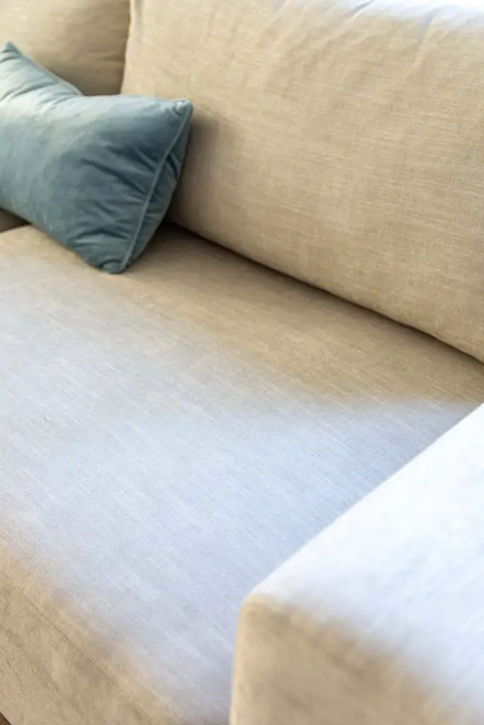 Artlce Gaba sofa modular sectional sofa design in apartment living room with big windows, vintage Turkish rug, and blue velvet pillows by Kevin O'Gara on Thou Swell #article #gabasofa #livingroom #livingroomdesign #apartment #apartmentdesign #homedesign #homedecor #interiordesign