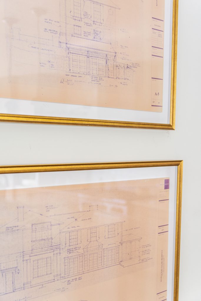 Architectural drawings in gold frames by Framebridge on Thou Swell #frames #framing #goldframe #homedecor #homedecorideas