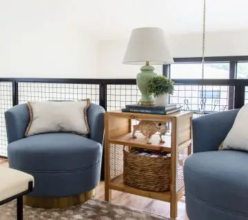 Media room design with At Home store, fall decor roundup, seasonal decorating tips, tv room ideas, loft design by Kevin O'Gara on Thou Swell #falldecor #decorideas #mediaroom #tvroom #loftdesign #athomestore #decorroundup #falldecorating #interiordesign