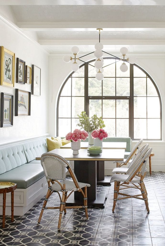 Breakfast room in Ansley Park, Atlanta home tour renovation by Melanie Turner and Yong Pak classical family home with modern Art-Deco influences on Thou Swell #hometour #homedesign #atlanta #atlantahomes #southernhome #traditionalhome #artdeco #homedecor #homedecorideas #interiordesign #interiordesigner #designerhome