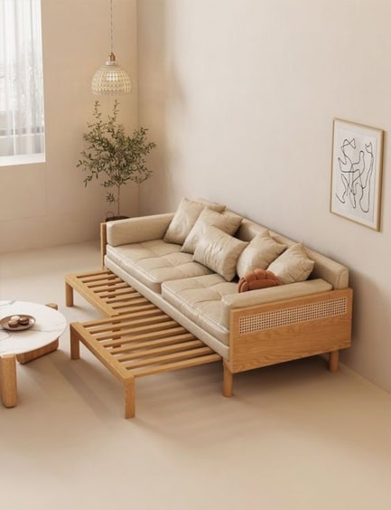 small living room with a multipurpose sofa bed