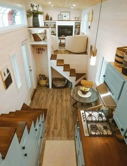 tiny house interior with functional design