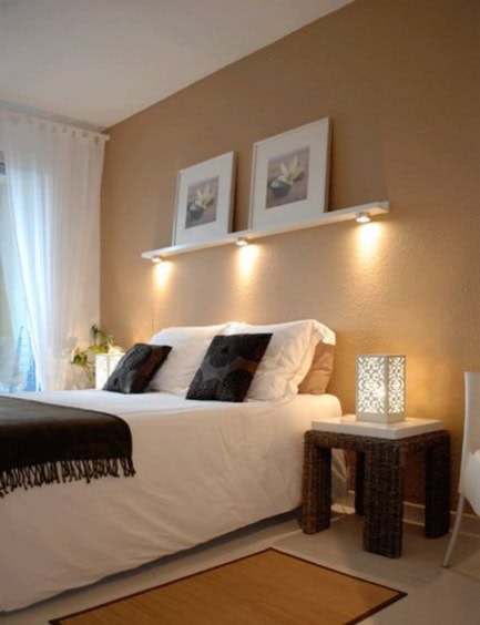 LED lights in a bedroom
